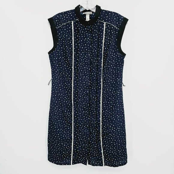 Jason Wu x Target Dress Mini Shift XS Blue Polka Dot Collared Button Front New - Picture 10 of 10